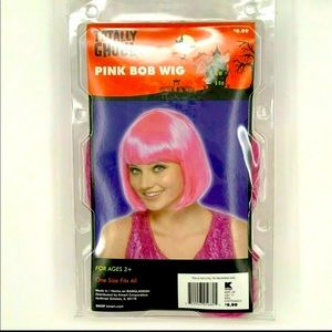 Totally Ghoul synthetic pink bob wig